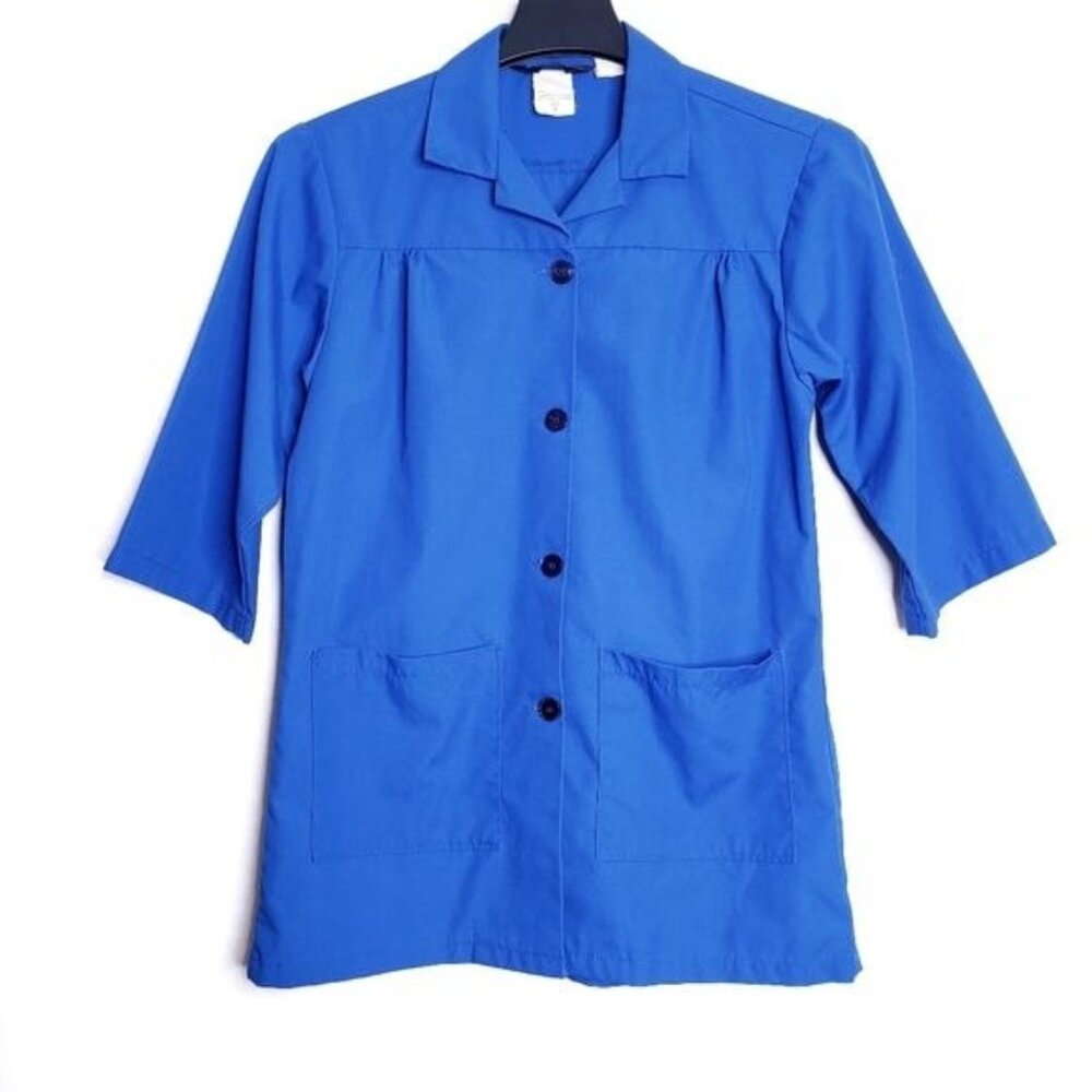 Vintage Topps Blue Smock Counter Coat Women's Size Medium